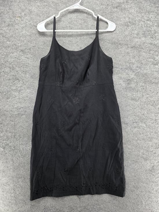GAP Dresses & Skirts - GAP Dress Womens 12 Black Slip Sheath Scoop Neck Strappy Lined Embroidered